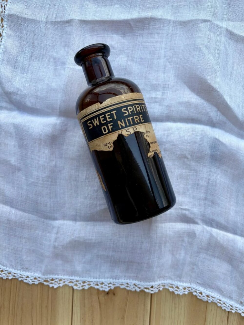 Vintage Brown Spirit of Nitre Medicine Bottle